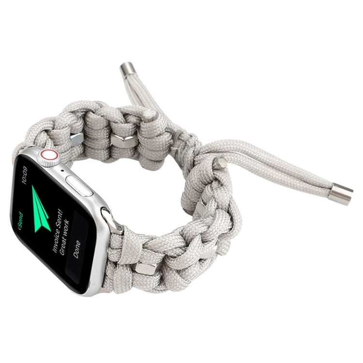 For Apple Watch Ultra 49mm Screw Nut Braided Paracord Watch Band(White) - Watch Bands by buy2fix | Online Shopping UK | buy2fix