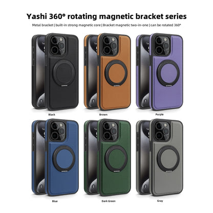 For iPhone 12 Pro Max Yashi 360 Degree Rotating MagSafe Bracket Phone Case(Purple) - iPhone 12 Pro Max Cases by buy2fix | Online Shopping UK | buy2fix