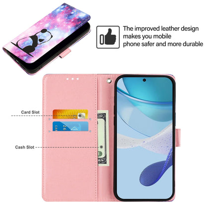 For OnePlus 12 5G Global Colored Drawing Pattern Plain Weave Leather Phone Case(Baby Panda) - OnePlus Cases by buy2fix | Online Shopping UK | buy2fix