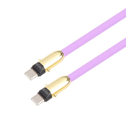 Type-C to Type-C Silicone Data Cable Phone Anti-lost Crossbody Lanyard, Length: 1.2m(Purple) - USB-C & Type-C Cable by buy2fix | Online Shopping UK | buy2fix