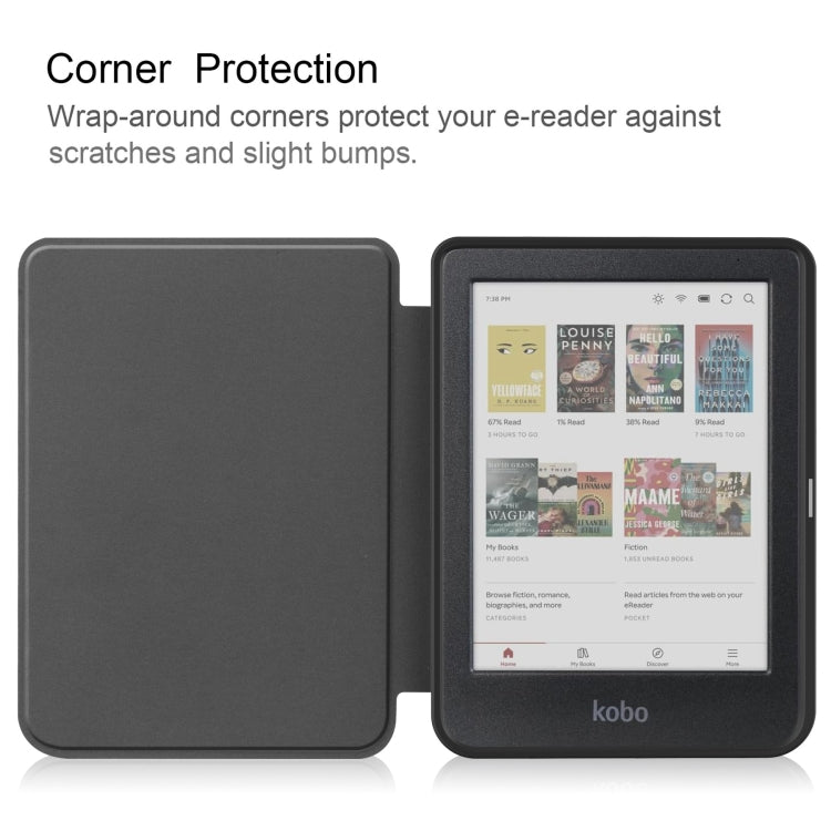 For KOBO Clara Colour 2024 / BW Solid Color Voltage Caster TPU Leather Smart Tablet Case(Dark Green) - Others by buy2fix | Online Shopping UK | buy2fix