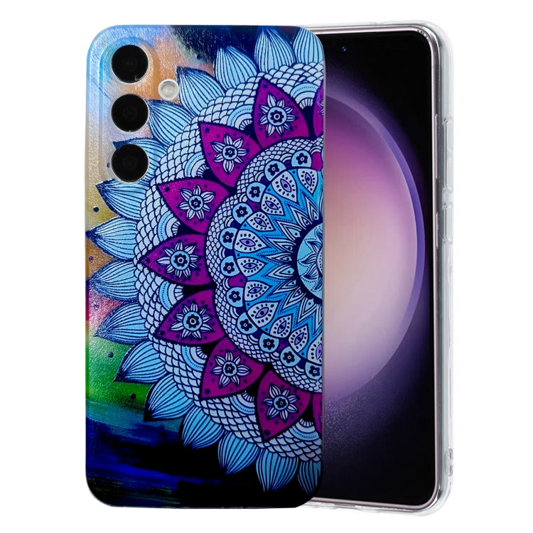 For Samsung Galaxy A25 Colored Drawing Pattern TPU Phone Case(Half-flower) - Galaxy Phone Cases by buy2fix | Online Shopping UK | buy2fix