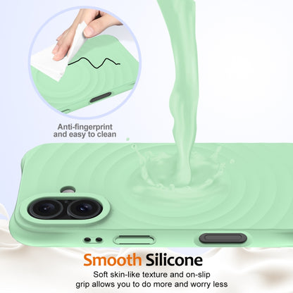 For iPhone 16 Plus Wave Texture MagSafe Magnetic Liquid Silicone Phone Case(Green) - iPhone 16 Plus Cases by buy2fix | Online Shopping UK | buy2fix