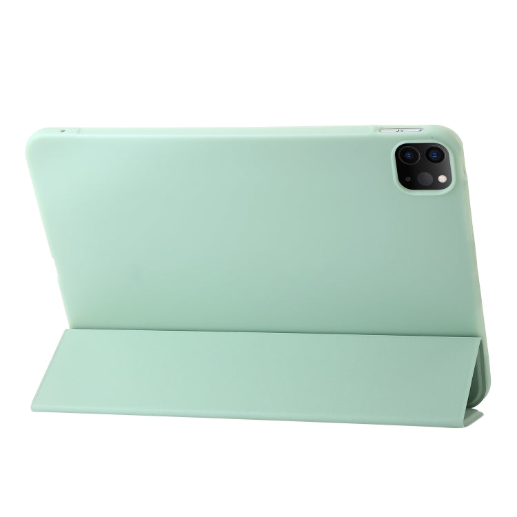 For iPad Pro 13 2024 Three-fold Holder Flip Tablet Leather Case(Mint Green) - iPad Pro 13 2024 Cases by buy2fix | Online Shopping UK | buy2fix