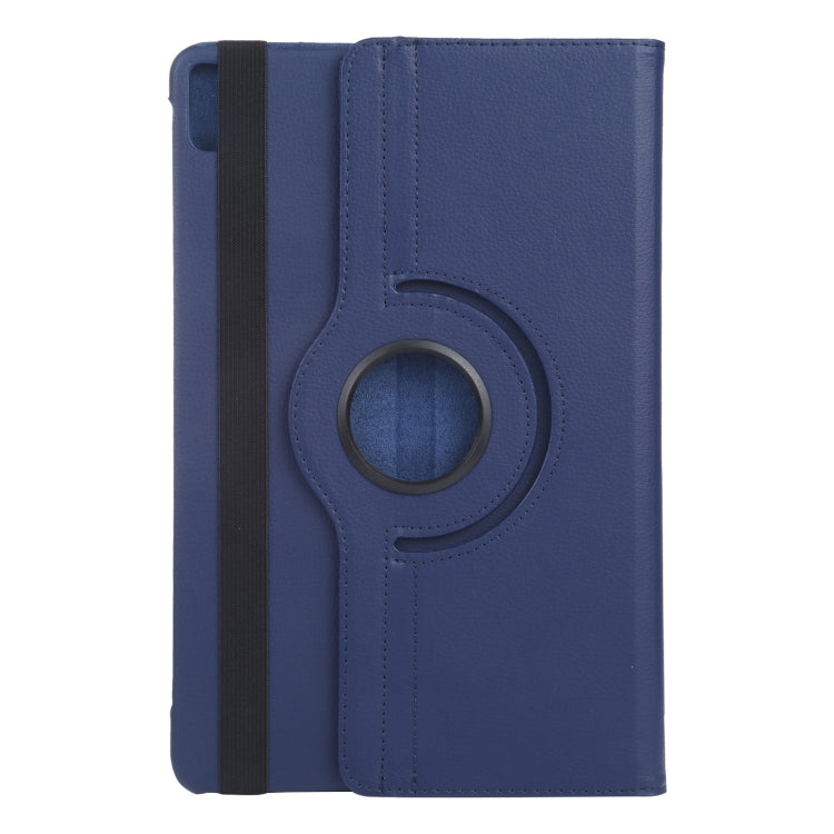 For iPad Pro 13 2024 360 Degree Rotation Litchi Texture Leather Tablet Case with Holder(Dark Blue) - iPad Pro 13 2024 Cases by buy2fix | Online Shopping UK | buy2fix