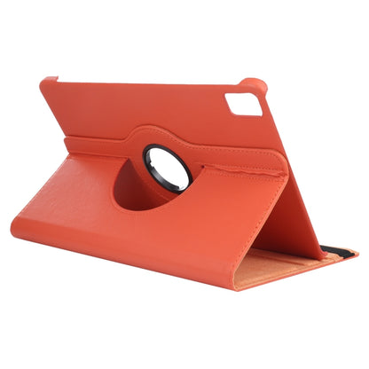 For iPad Pro 13 2024 360 Degree Rotation Litchi Texture Leather Tablet Case with Holder(Orange) - iPad Pro 13 2024 Cases by buy2fix | Online Shopping UK | buy2fix