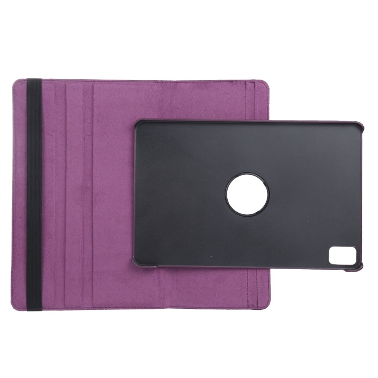 For iPad Air 11 2024 360 Degree Rotation Litchi Texture Leather Tablet Case with Holder(Purple) - iPad Air 11 2024 Cases by buy2fix | Online Shopping UK | buy2fix