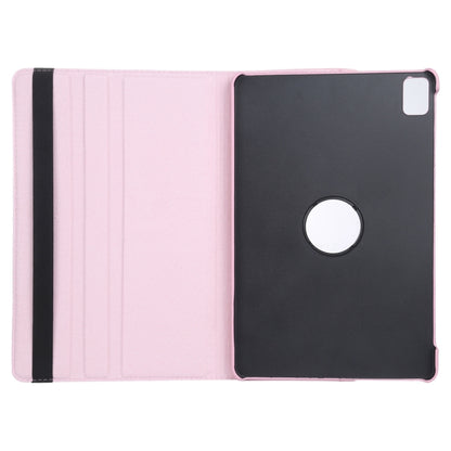 For iPad Air 11 2024 360 Degree Rotation Litchi Texture Leather Tablet Case with Holder(Pink) - iPad Air 11 2024 Cases by buy2fix | Online Shopping UK | buy2fix