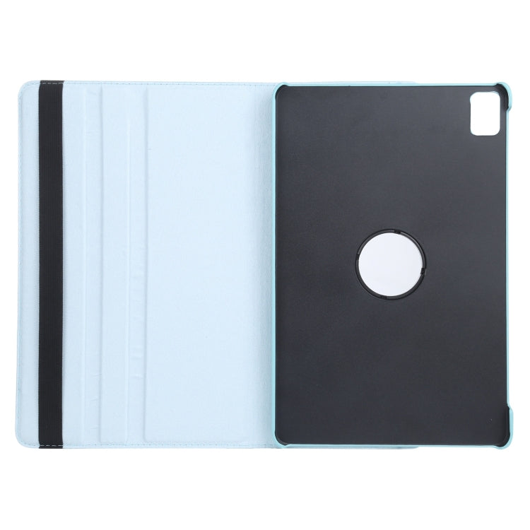 For iPad Pro 11 2024 360 Degree Rotation Litchi Texture Leather Tablet Case with Holder(Sky Blue) - iPad Pro 11 2024 Cases by buy2fix | Online Shopping UK | buy2fix