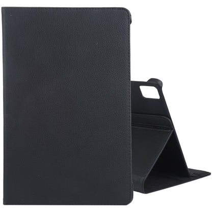 For iPad Pro 11 2024 360 Degree Rotation Litchi Texture Leather Tablet Case with Holder(Black) - iPad Pro 11 2024 Cases by buy2fix | Online Shopping UK | buy2fix