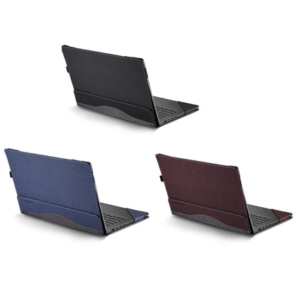 For HP Envy X360 14 inch 14t-es / 14-es Leather Laptop Shockproof Protective Case(Dark Blue) - 14.1 inch by buy2fix | Online Shopping UK | buy2fix