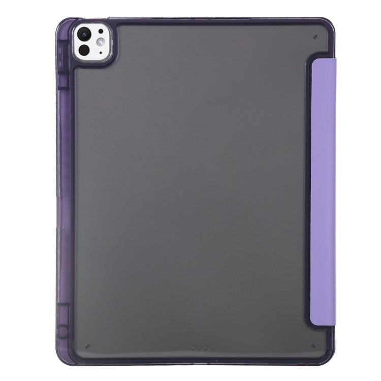 For iPad Pro 11 2024 Clear Acrylic Deformation Leather Tablet Case(Purple) - iPad Pro 11 2024 Cases by buy2fix | Online Shopping UK | buy2fix