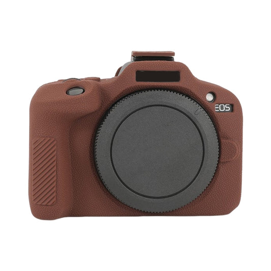 For Canon EOS R100 Litchi Texture Soft Silicone Protective Case(Coffee) - Protective Case by buy2fix | Online Shopping UK | buy2fix