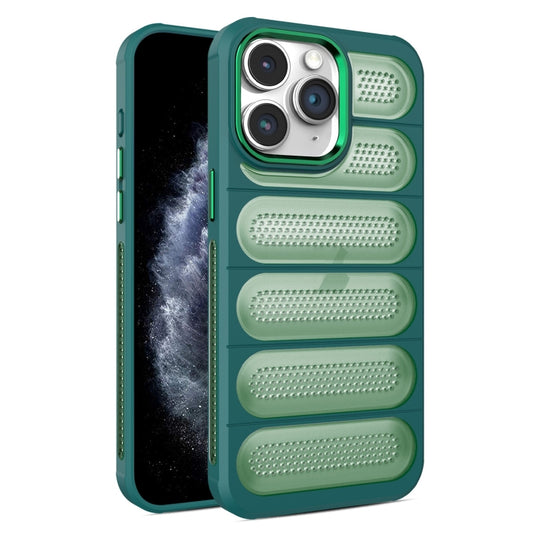 For iPhone 11 Pro Cooling Armor Translucent Mesh Breathable Phone Case(Green) - iPhone 11 Pro Cases by buy2fix | Online Shopping UK | buy2fix