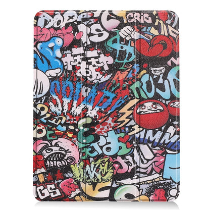 For iPad Air 11 2024 Custer Painted 3-Fold Holder Smart Leather Tablet Case(Graffiti) - iPad Air 11 2024 Cases by buy2fix | Online Shopping UK | buy2fix