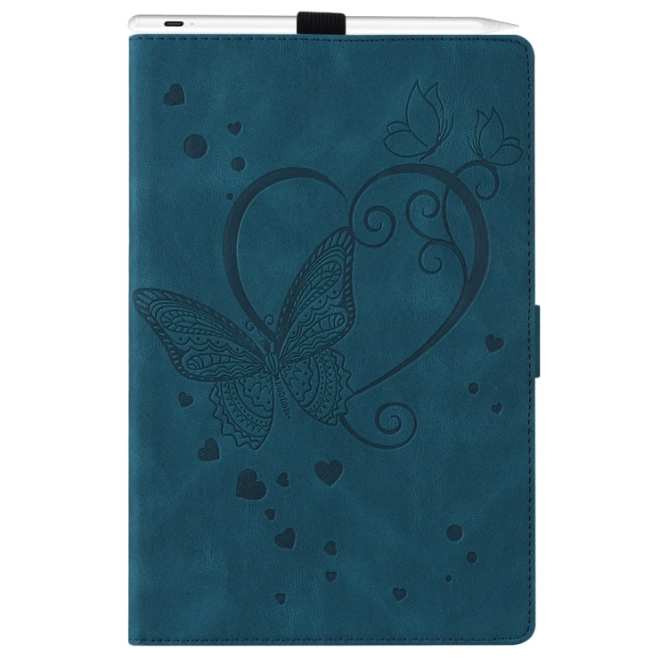 For iPad Pro 11 2024 Love Butterfly Embossed Leather Tablet Case(Blue) - iPad Pro 11 2024 Cases by buy2fix | Online Shopping UK | buy2fix