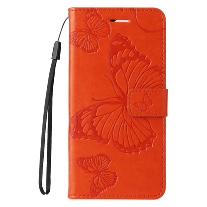 For iPhone 16 Pro Max 3D Butterfly Embossed Pattern Flip Leather Phone Case(Orange) - iPhone 16 Pro Cases by buy2fix | Online Shopping UK | buy2fix