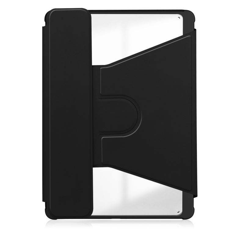 For iPad Air 11 2024 Transparent Rotation Smart Leather Tablet Case(Black) - iPad Air 11 2024 Cases by buy2fix | Online Shopping UK | buy2fix