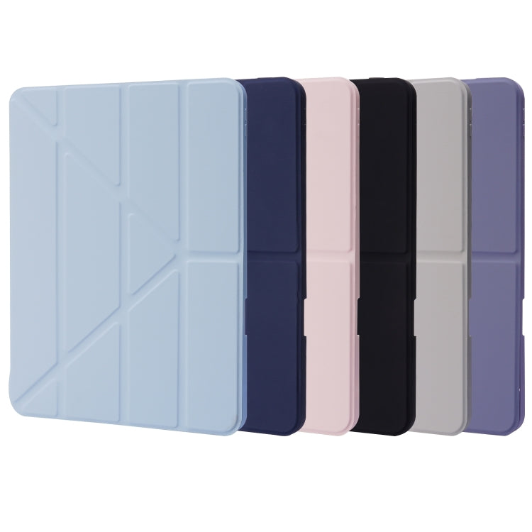 For iPad Pro 13 2024 Deformation Transparent Acrylic Leather Tablet Case(Lavender Grey) - iPad Pro 13 2024 Cases by buy2fix | Online Shopping UK | buy2fix