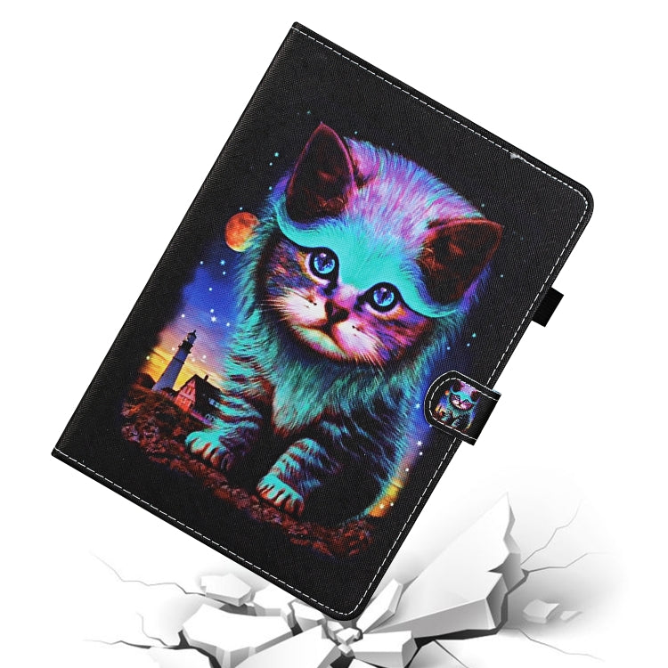 For iPad Pro 11 2024 Coloured Drawing Stitching Smart Leather Tablet Case(Night Cat) - iPad Pro 11 2024 Cases by buy2fix | Online Shopping UK | buy2fix