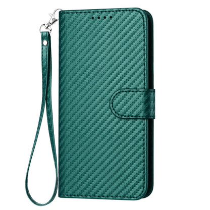 For Xiaomi Redmi K70 / K70 Pro YX0070 Carbon Fiber Buckle Leather Phone Case with Lanyard(Dark Green) - K70 Cases by buy2fix | Online Shopping UK | buy2fix