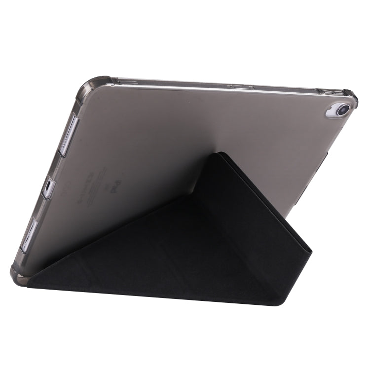 For iPad Pro 11 2024 Multi-folding TPU Leather Smart Tablet Case with Pen Slot(Black) - iPad Pro 11 2024 Cases by buy2fix | Online Shopping UK | buy2fix