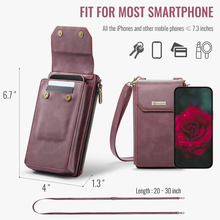 CaseMe Me40 Vertical Multifunctional Shoulder Crossbody Phone Bag(Red) -  by CaseMe | Online Shopping UK | buy2fix