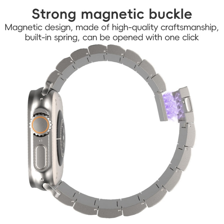 22mm One-Bead Magnetic Buckle Titanium Metal Watch Band(Grey) - 22mm Bands by buy2fix | Online Shopping UK | buy2fix