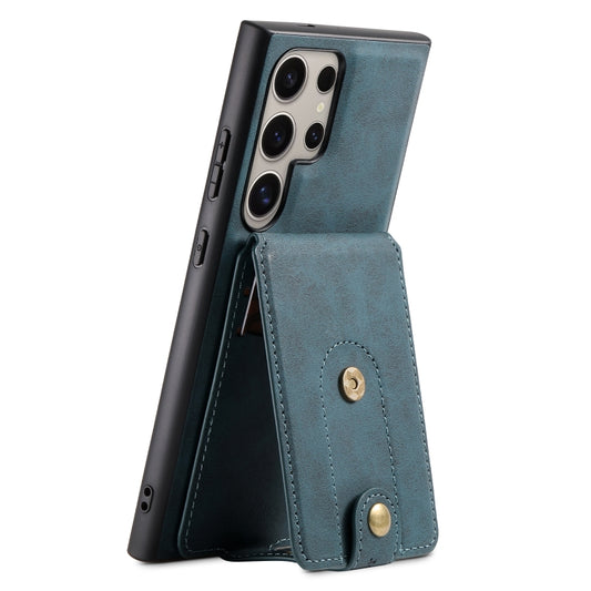 For Samsung Galaxy S23 Ultra 5G Denior D14 NK Retro Pattern MagSafe Magnetic Card Holder Leather Phone Case(Blue) - Galaxy S23 Ultra 5G Cases by Denior | Online Shopping UK | buy2fix
