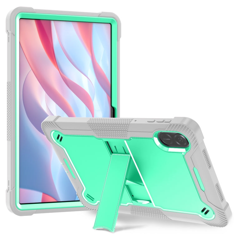 For Honor Pad X9 Shockproof Silicone Hybrid PC Tablet Case with Holder(Mint Green + Grey) - Honor by buy2fix | Online Shopping UK | buy2fix