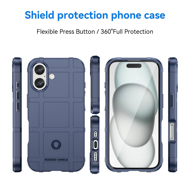 For iPhone 16 Full Coverage Shockproof TPU Phone Case(Blue) - iPhone 16 Cases by buy2fix | Online Shopping UK | buy2fix