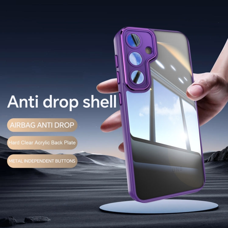 For Samsung Galaxy S25 5G Acrylic Hybrid TPU Armor Shockproof Phone Case(Purple) - Galaxy S25 5G Cases by buy2fix | Online Shopping UK | buy2fix