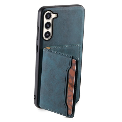 For Samsung Galaxy S23+ 5G Denior D13 Retro Texture Leather MagSafe Card Bag Phone Case(Blue) - Galaxy S23+ 5G Cases by Denior | Online Shopping UK | buy2fix