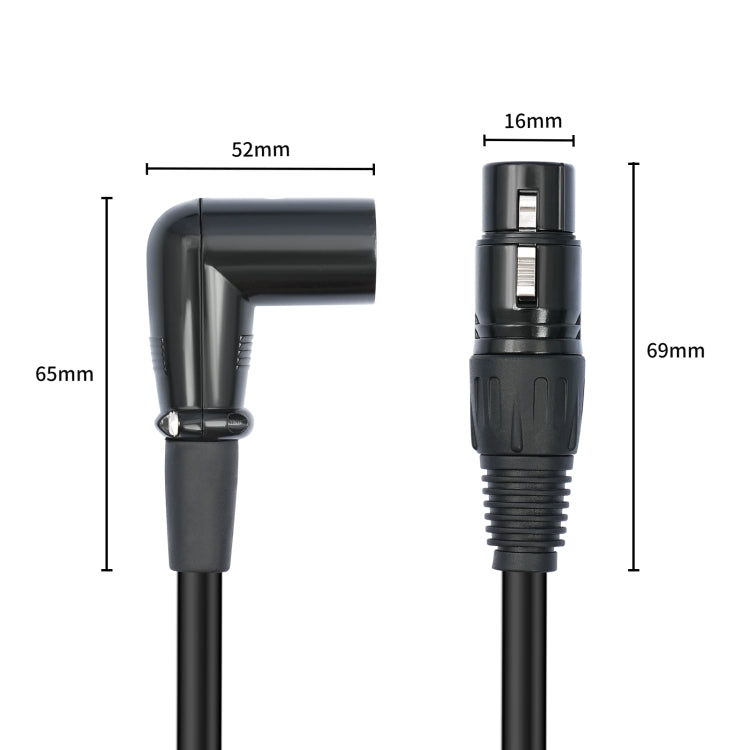 XK042L XLR 3pin Straight Female to Elbow Male Audio Cable, Length:5m(Black) - Microphone Audio Cable & Connector by buy2fix | Online Shopping UK | buy2fix