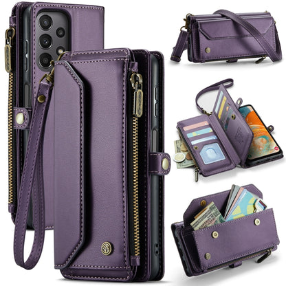 For Samsung Galaxy A23 CaseMe C36 Card Slots Zipper Wallet RFID Anti-theft Leather Phone Case(Purple) - Galaxy Phone Cases by CaseMe | Online Shopping UK | buy2fix