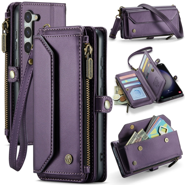 For Samsung Galaxy S23+ 5G CaseMe C36 Card Slots Zipper Wallet RFID Anti-theft Leather Phone Case(Purple) - Galaxy S23+ 5G Cases by CaseMe | Online Shopping UK | buy2fix