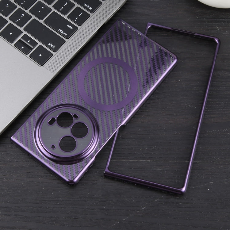 For vivo X Fold3 Pro 6D Plated Carbon Fiber Clear Magsafe PC Phone Case(Aurora Purple) - vivo Cases by buy2fix | Online Shopping UK | buy2fix