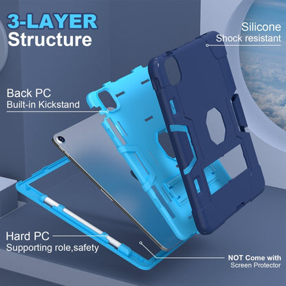 For iPad Air 11 2024 Contrast Color Silicone Acrylic PC Tablet Case with Holder(Navy Blue) - iPad Air 11 2024 Cases by buy2fix | Online Shopping UK | buy2fix