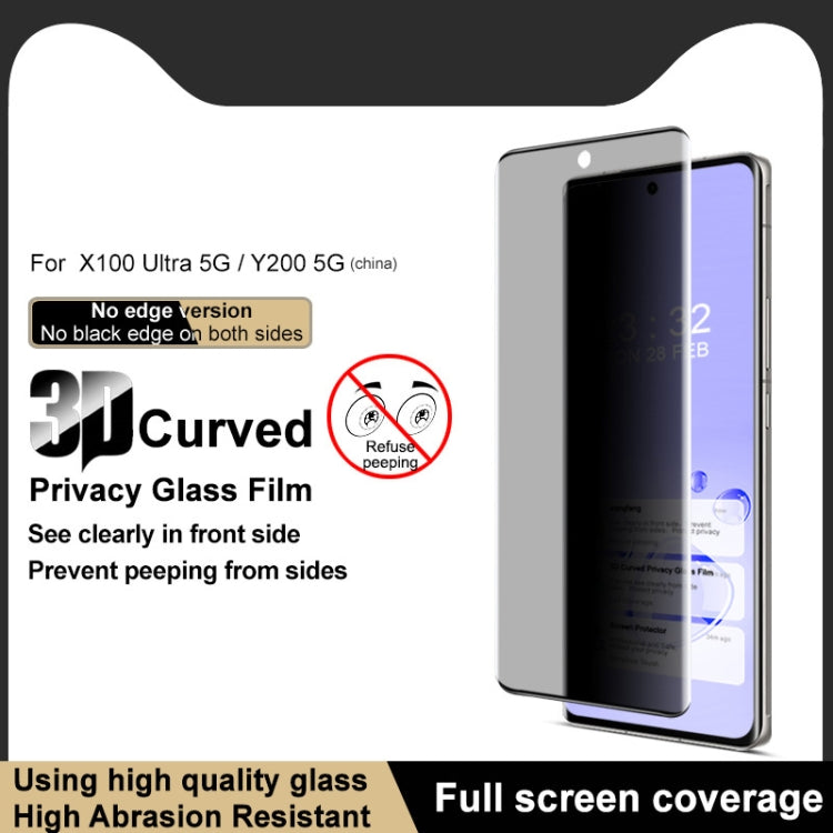 For vivo X100 Ultra imak 3D Curved Privacy Full Screen Tempered Glass Film - vivo Tempered Glass by imak | Online Shopping UK | buy2fix