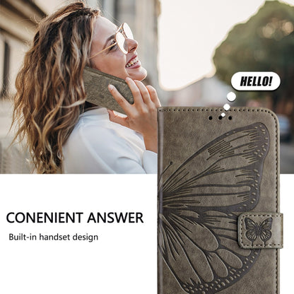 For Ulefone Note 14 Embossed Butterfly Leather Phone Case(Grey) - Ulefone Cases by buy2fix | Online Shopping UK | buy2fix