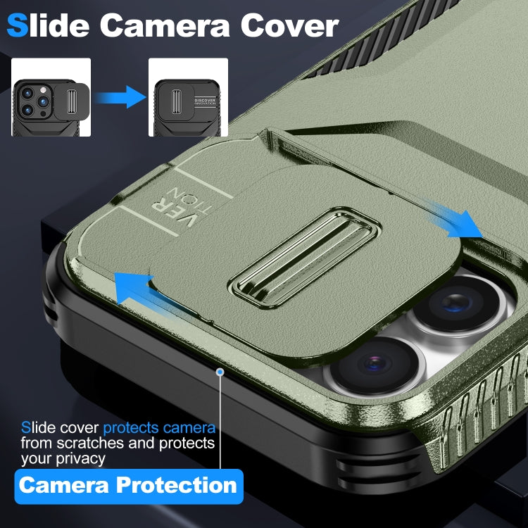 For iPhone 16 Pro Sliding Camshield Phone Case(Alpine Green) - iPhone 16 Pro Cases by buy2fix | Online Shopping UK | buy2fix