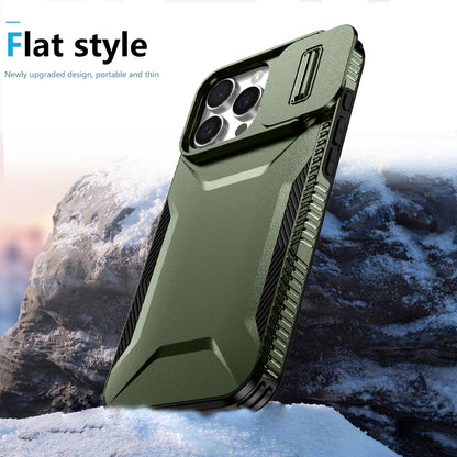 For iPhone 16 Pro Sliding Camshield Phone Case(Alpine Green) - iPhone 16 Pro Cases by buy2fix | Online Shopping UK | buy2fix