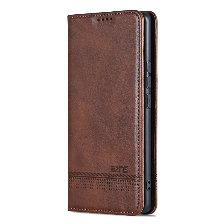 For Redmi Note 14 Pro 5G AZNS Magnetic Calf Texture Flip Leather Phone Case(Dark Brown) - Note 14 Pro Cases by AZNS | Online Shopping UK | buy2fix