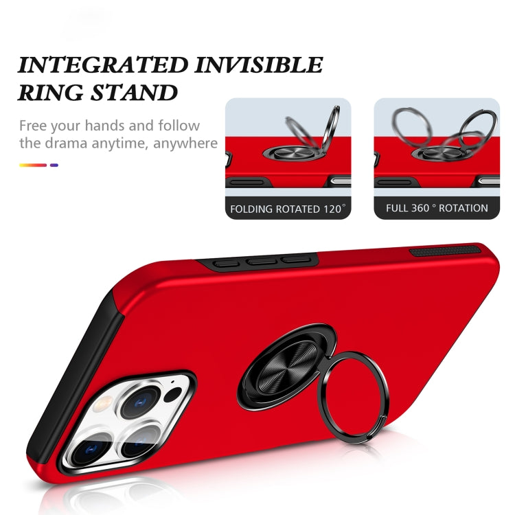 For iPhone 16 Magnetic Ring Holder Phone Case(Red) - iPhone 16 Cases by buy2fix | Online Shopping UK | buy2fix