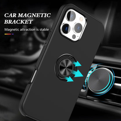 For iPhone 16 Pro Magnetic Ring Holder Phone Case(Black) - iPhone 16 Pro Cases by buy2fix | Online Shopping UK | buy2fix