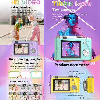 LK003 2.4 inch Dual-lens 4K HD CCD Camera Retro Kids Camera(Purple) - Children Cameras by buy2fix | Online Shopping UK | buy2fix