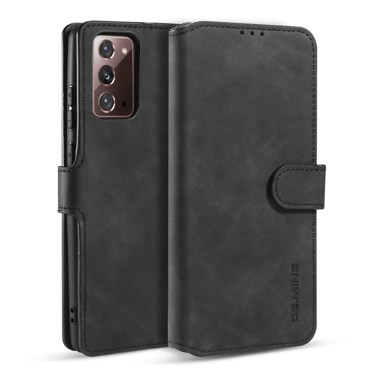 For Samsung Galaxy Note20 DG.MING Retro Oil Side Horizontal Flip Case with Holder & Card Slots & Wallet(Black) - Galaxy Note20 Cases by DG.MING | Online Shopping UK | buy2fix