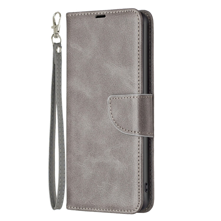 For Samsung Galaxy S25+ 5G Lambskin Texture Pure Color Flip Leather Phone Case(Grey) - Galaxy S25+ 5G Cases by buy2fix | Online Shopping UK | buy2fix