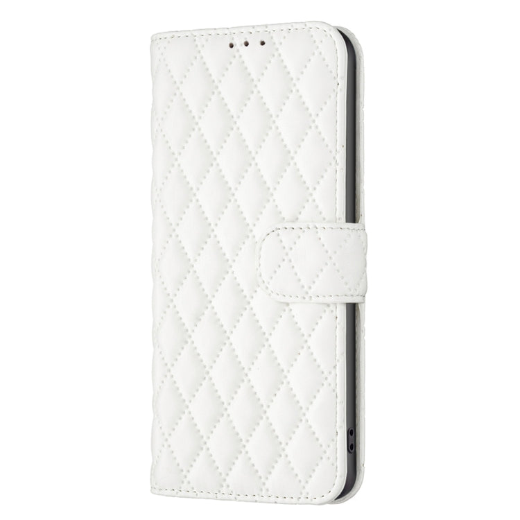 For Samsung Galaxy S25 5G Diamond Lattice Wallet Flip Leather Phone Case(White) - Galaxy S25 5G Cases by buy2fix | Online Shopping UK | buy2fix