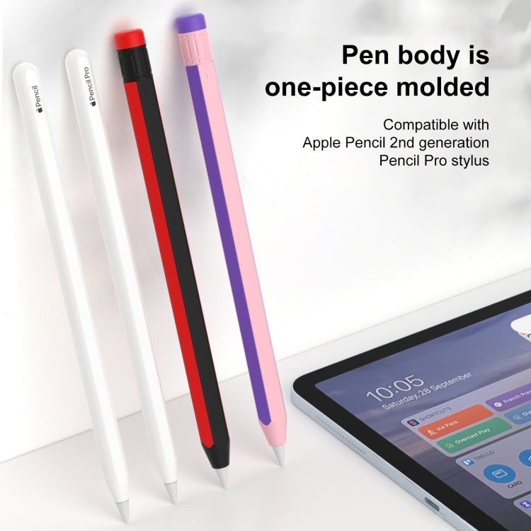 For Apple Pencil 2 / Pencil Pro Colorful Pencil Style Stylus Silicone Protective Case(Sapphire Blue Cyan) - Pencil Accessories by buy2fix | Online Shopping UK | buy2fix